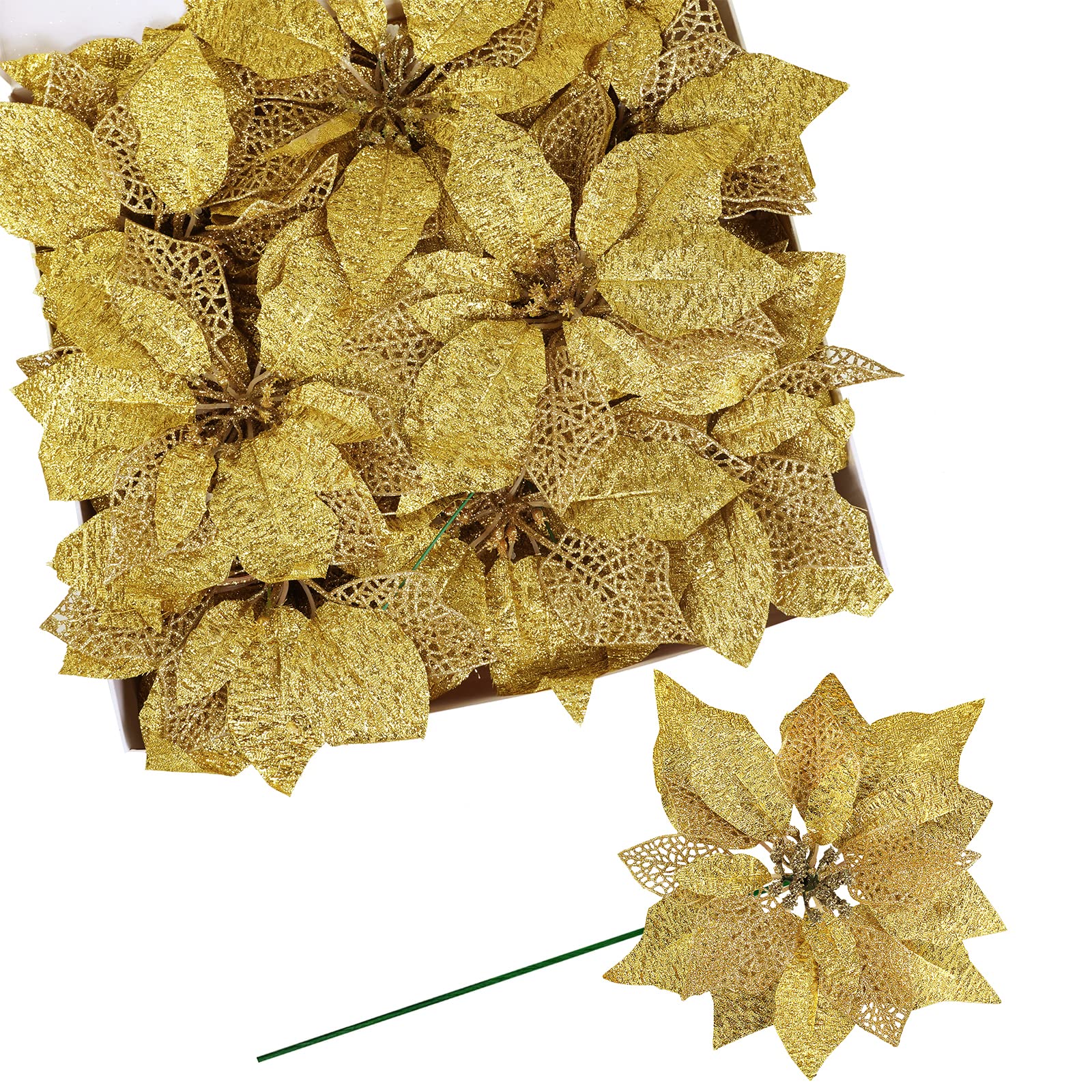 ゴールドクリスマスツリー プラスチック製 Amazon｜14セット 幅8.7インチ 4層 クリスマス ゴールド グリッター